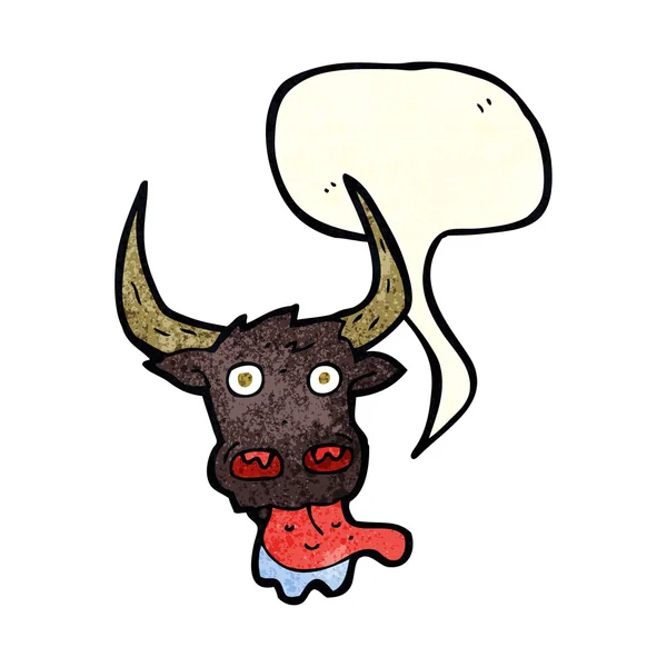 Cara de vaca dos desenhos animados com bolha de fala — Vetor de Stock