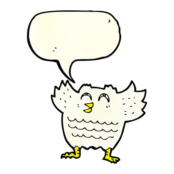 Desenho animado pássaro preto com bolha de fala — Vetor de Stock