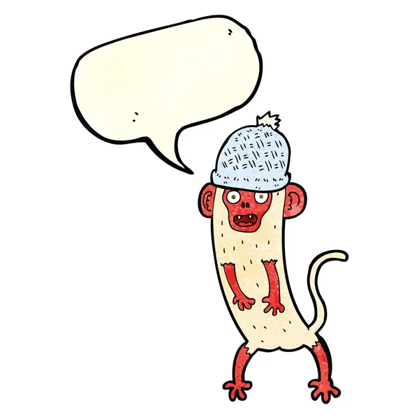 Cartoon gekke aap met spraakbel — Stockvector