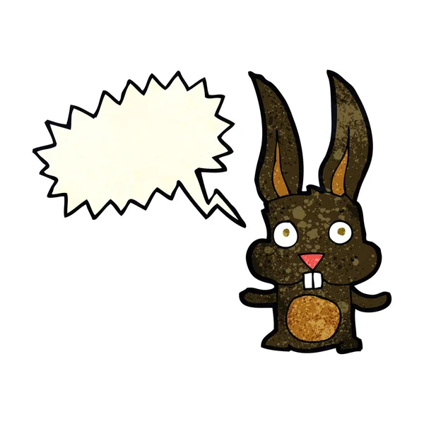 Мультяшный кролик с пузырьком речи — стоковый вектор