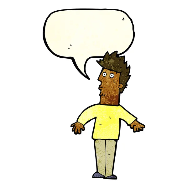 Hombre de dibujos animados sorprendido con burbuja de habla — Archivo Imágenes Vectoriales