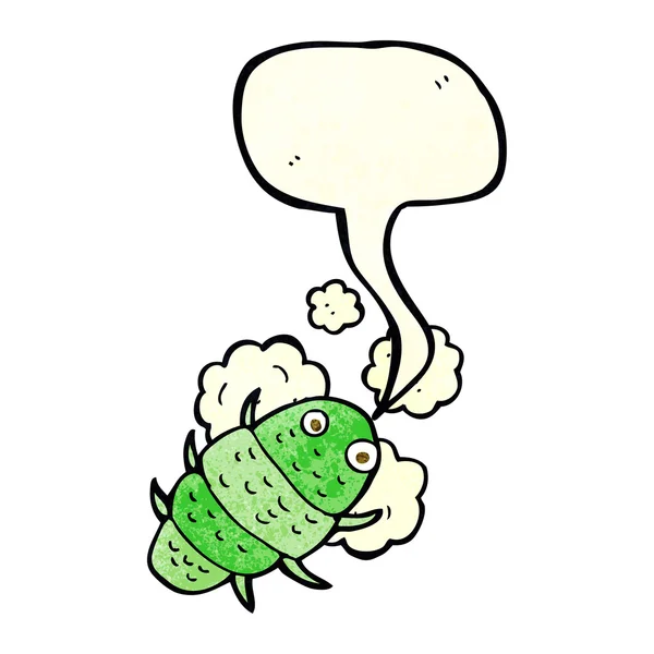 Cartoon bug with speech bubble — Stock Vector
