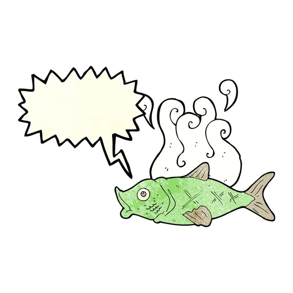 Cartone animato pesce puzzolente con bolla discorso — Vettoriale Stock