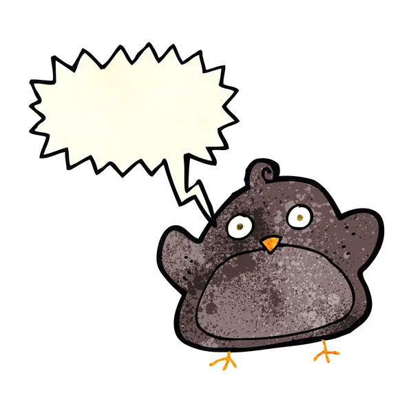 Cartoon bird with speech bubble — Stock Vector