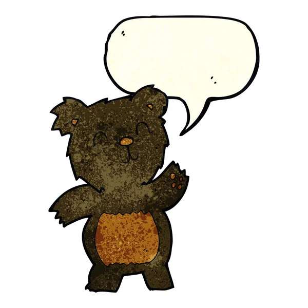 Cartoon-Schwarzbär mit Sprechblase — Stockvektor