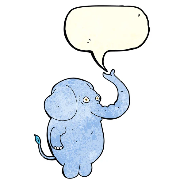 Elefante divertido de dibujos animados con burbuja de habla — Vector de stock