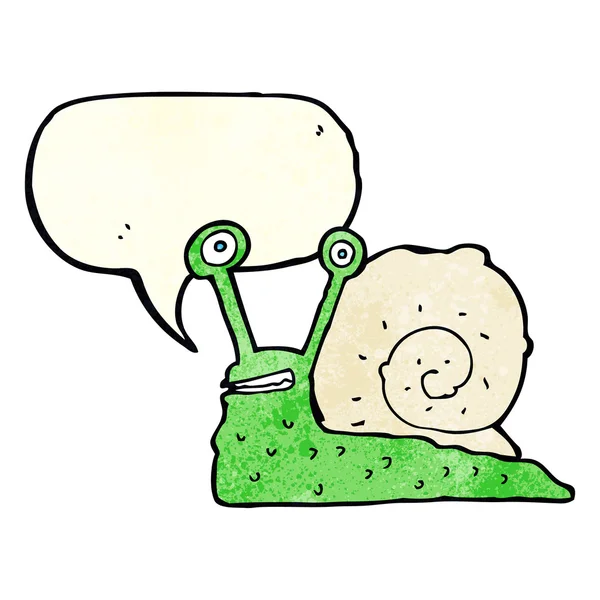 Escargot de dessin animé avec bulle de parole — Image vectorielle