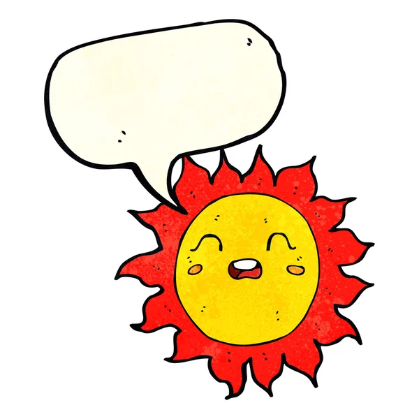Dessin animé soleil avec bulle de parole — Image vectorielle