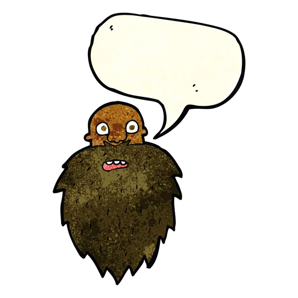 Tegneserie skægget mand med tale boble – Stock-vektor
