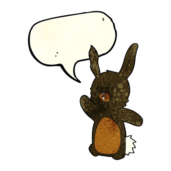 Kreskówki szczęśliwy królik z bańki mowy — Wektor stockowy
