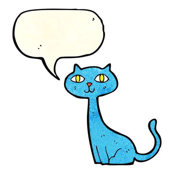Gato de dibujos animados con burbuja de habla — Vector de stock