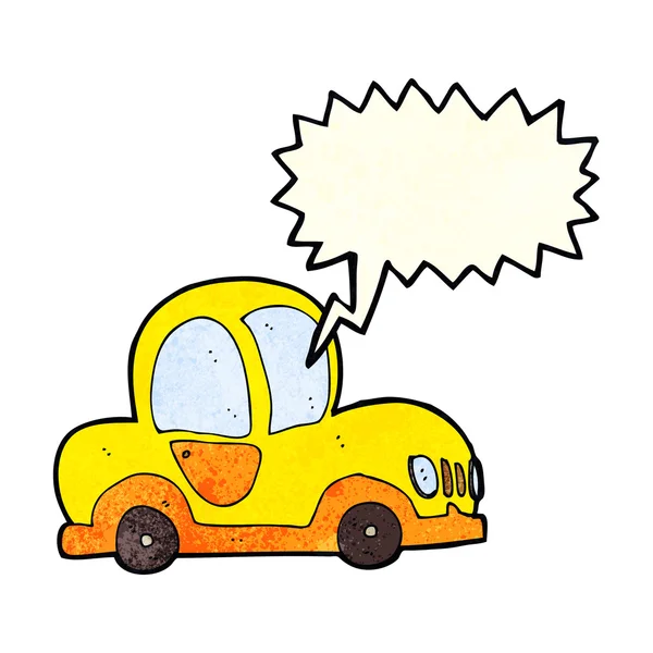 Cartoon car with speech bubble — Stock Vector