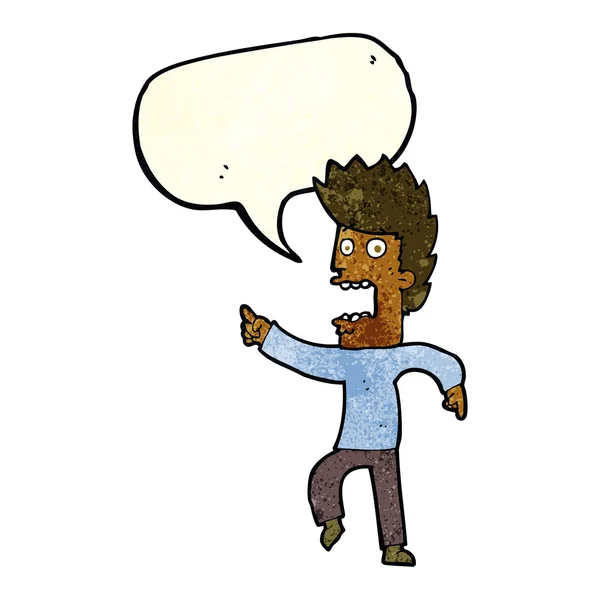 Hombre de dibujos animados aterrorizado con burbuja del habla — Archivo Imágenes Vectoriales