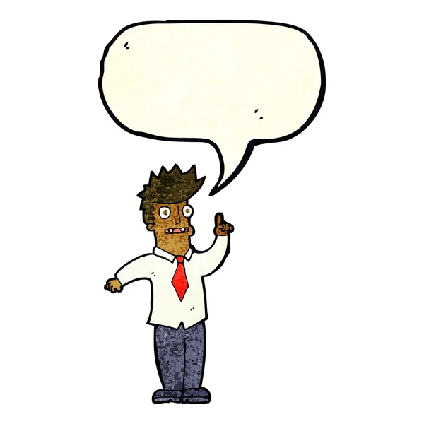 Cartoon man with idea with speech bubble — Stock Vector