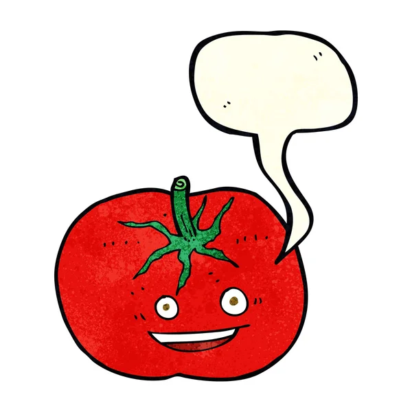 Tomate de dibujos animados con burbuja de habla — Archivo Imágenes Vectoriales