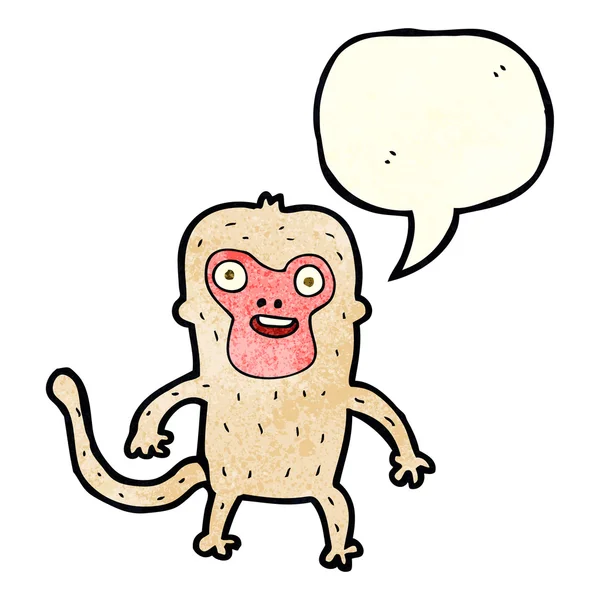 Kreslená opice s bublinou řeči — Stockový vektor