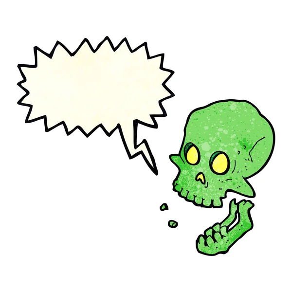 スピーチバブルで頭蓋骨を笑う漫画 — ストックベクタ