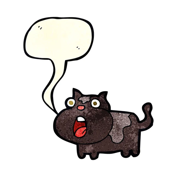 Chat choqué de bande dessinée avec bulle de parole — Image vectorielle