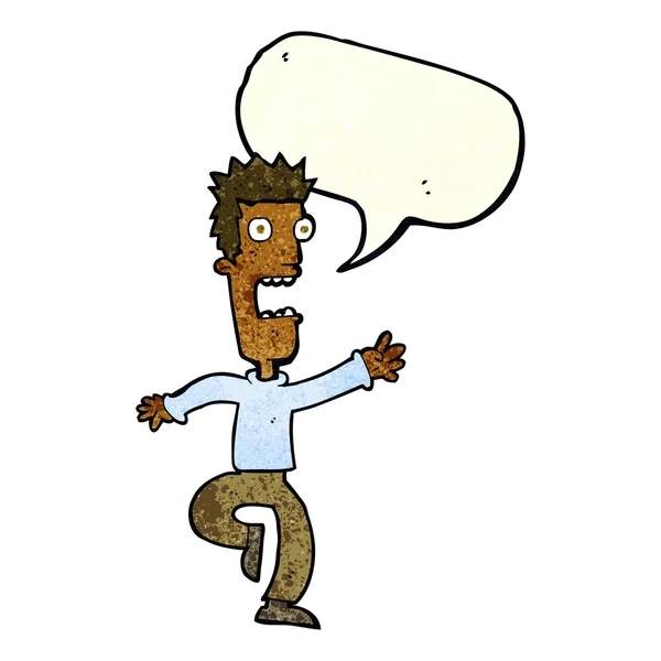 Καρτούν ουρλιάζοντας άνθρωπος με φούσκα ομιλία — Διανυσματικό Αρχείο