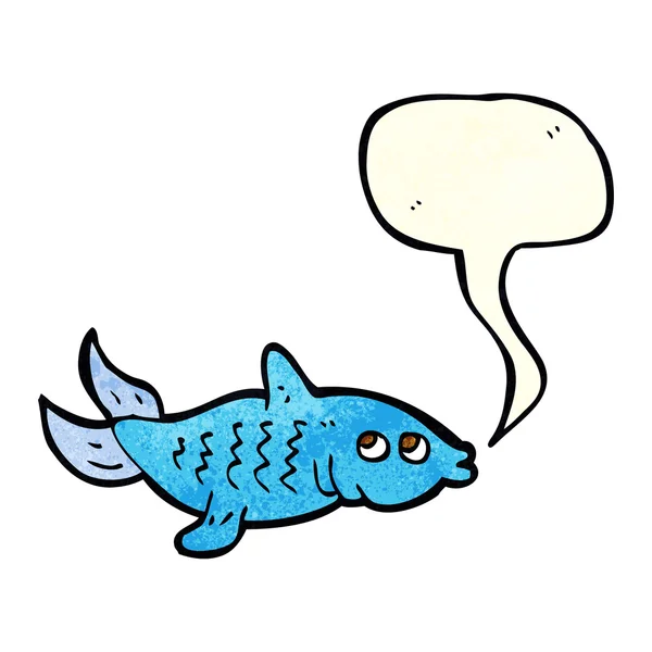 Poisson dessin animé avec bulle de parole — Image vectorielle