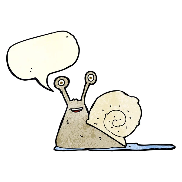 Cartoon-Schnecke mit Sprechblase — Stockvektor