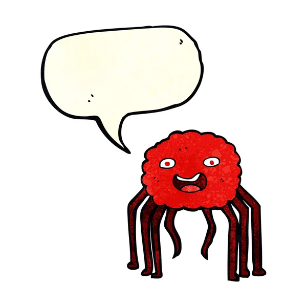 Мультяшный паук с пузырьком речи — стоковый вектор