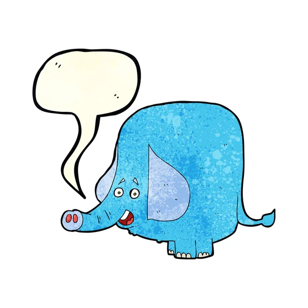 Cartoon funny elephant with speech bubble — Stock Vector