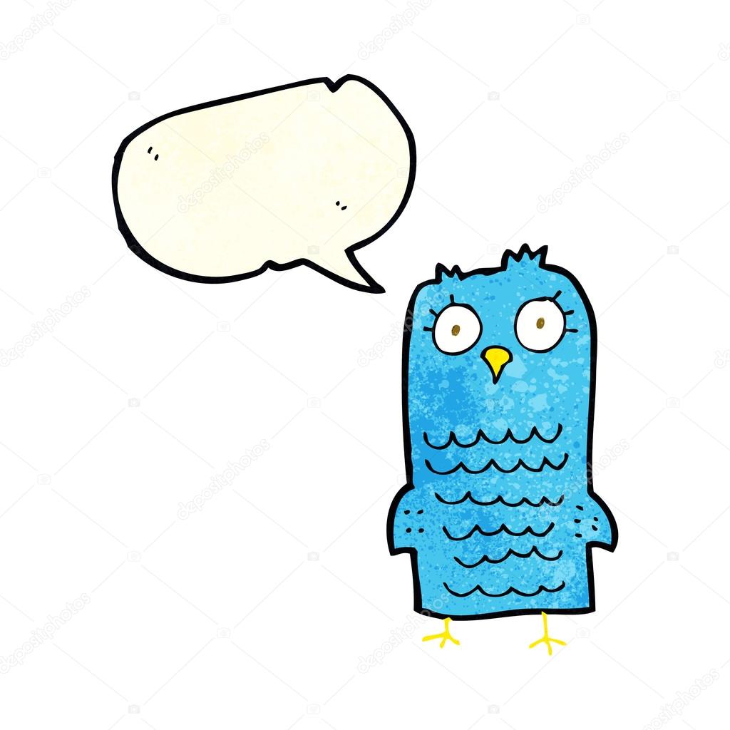 cartoon bird with speech bubble