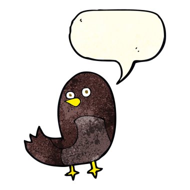 Konuşma baloncuklu çizgi film kuşu