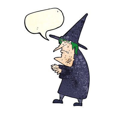 Konuşma balonlu çirkin yaşlı cadı çizgi filmi.
