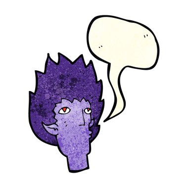 çizgi film vampir yüz ile konuşma balonu