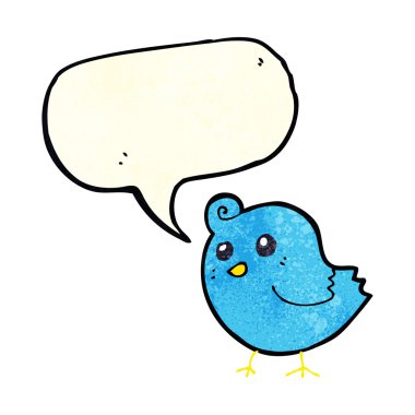 Konuşma baloncuklu çizgi film kuşu