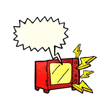 çizgi film mikrodalga ile konuşma balonu