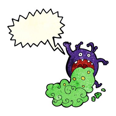 çizgi film iğrenç canavar konuşma balonu ile hasta olmak