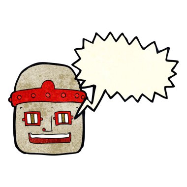 çizgi film robot kafa ile konuşma balonu