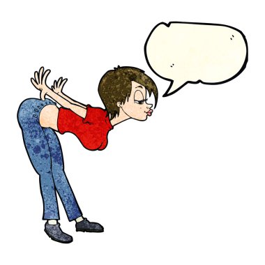 çizgi film seksi kadınla konuşma balonu