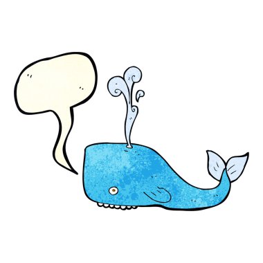 Konuşma balonlu çizgi film balinası