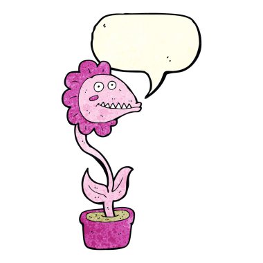 Konuşma baloncuklu canavar bitkisi.