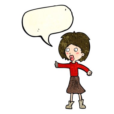 karikatür kadınla konuşma balonu