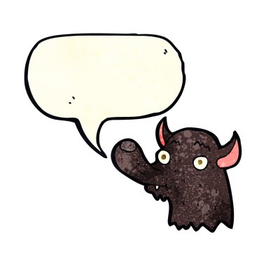 çizgi film mutlu kurt konuşma balonu ile