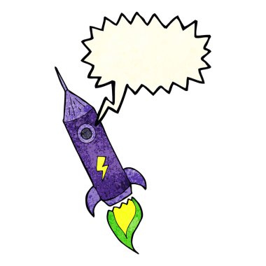 çizgi film uzay roketi ile konuşma balonu