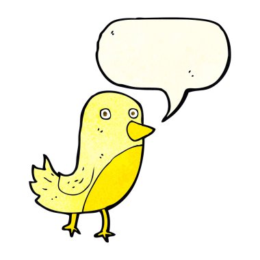 çizgi film sarı kuş ile konuşma balonu