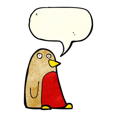 Konuşma balonlu çizgi robin