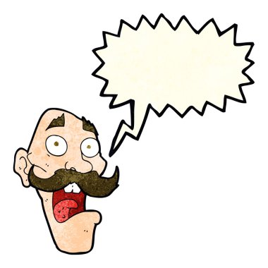 konuşma balonu ile korkmuş yaşlı adam çizgi film