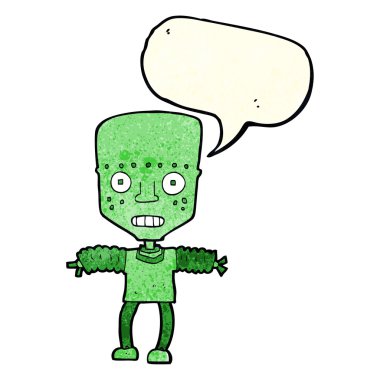 Konuşma baloncuklu çizgi film robotu