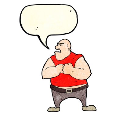 Konuşma baloncuğu olan vahşi bir adam.