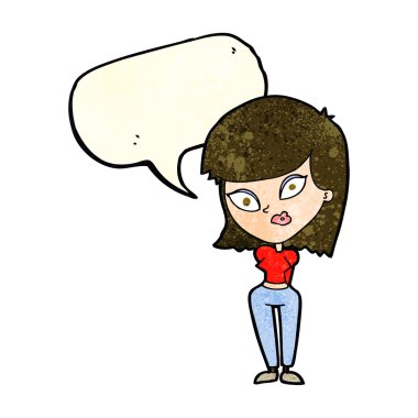 karikatür konuşma balonu kadınla karıştı