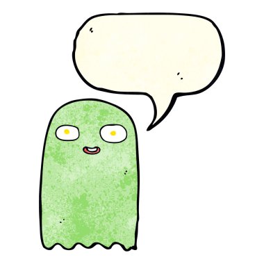 Konuşma balonlu komik karikatür hayaleti