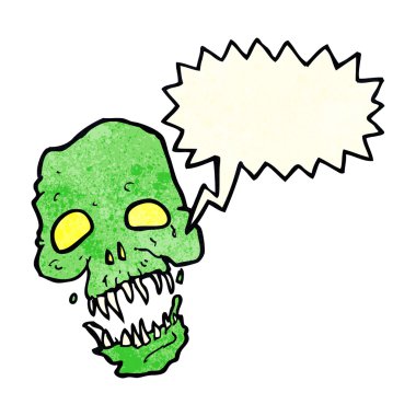 Konuşma baloncuklu korkunç kafatası