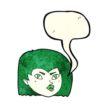 çizgi film vampir yüz ile konuşma balonu